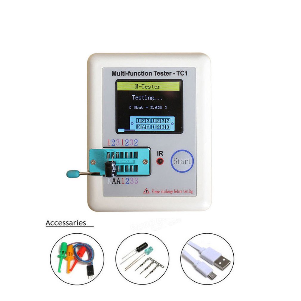 LCR-TC1 1.8inch TFT Screen Colorful Display Multifunctional TFT Backlight Transistor Tester