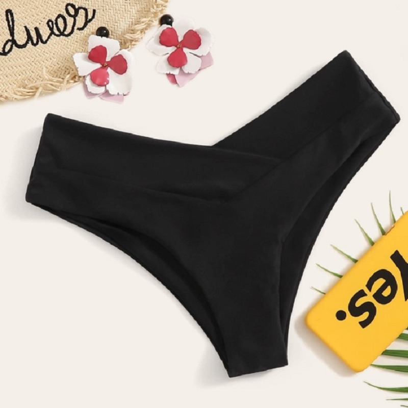  Sexy Women High Waist Bikinis 2 Piece Separates Swimsuit Bottoms Swimwear Female Thong Brazilian Biquini Seamless Briefs