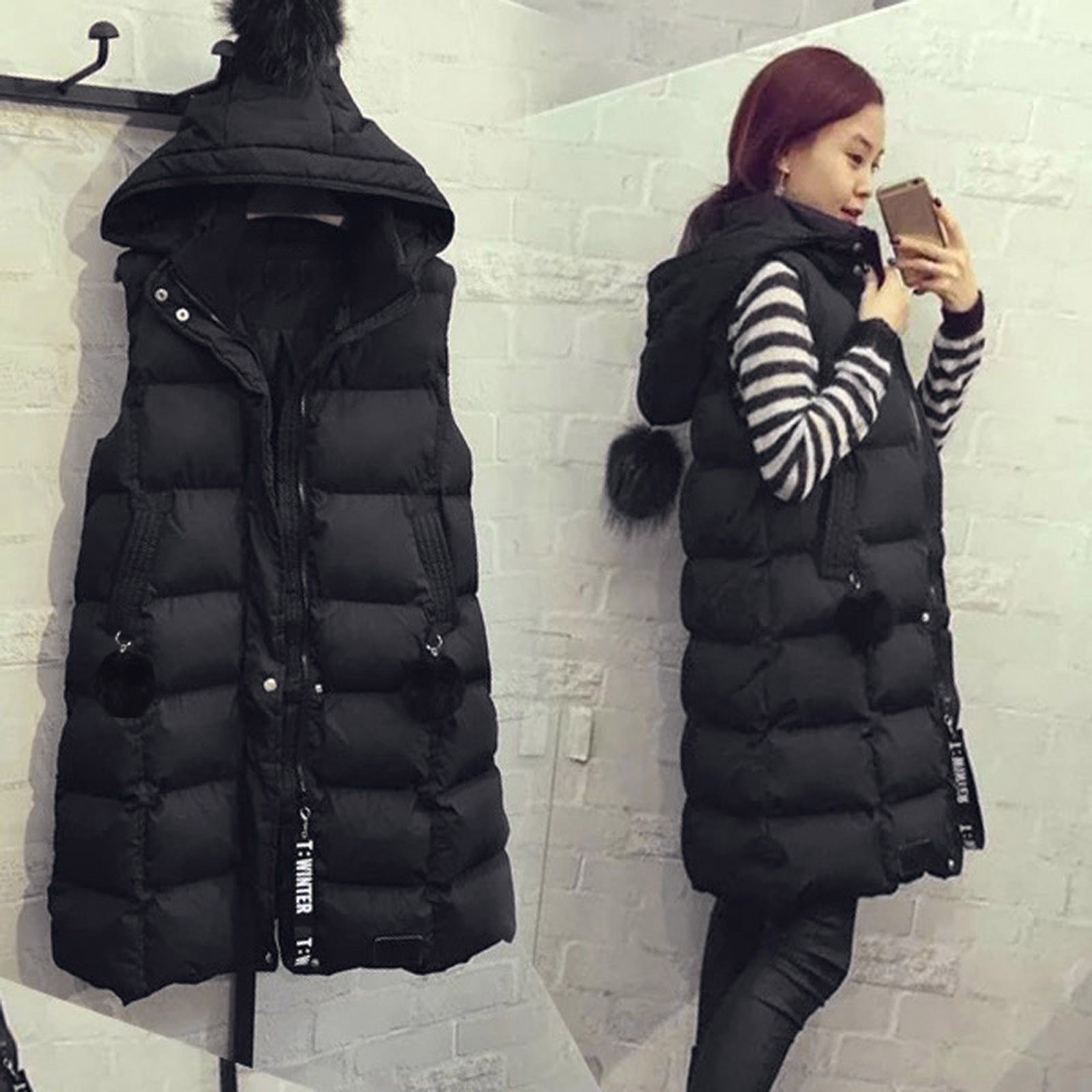 Women's Warm Vest Жилетка Женская  Womens Plus Size Hoodie Waistcoat Vest Gilet Jacket Coat Outwear Жилет Женский 