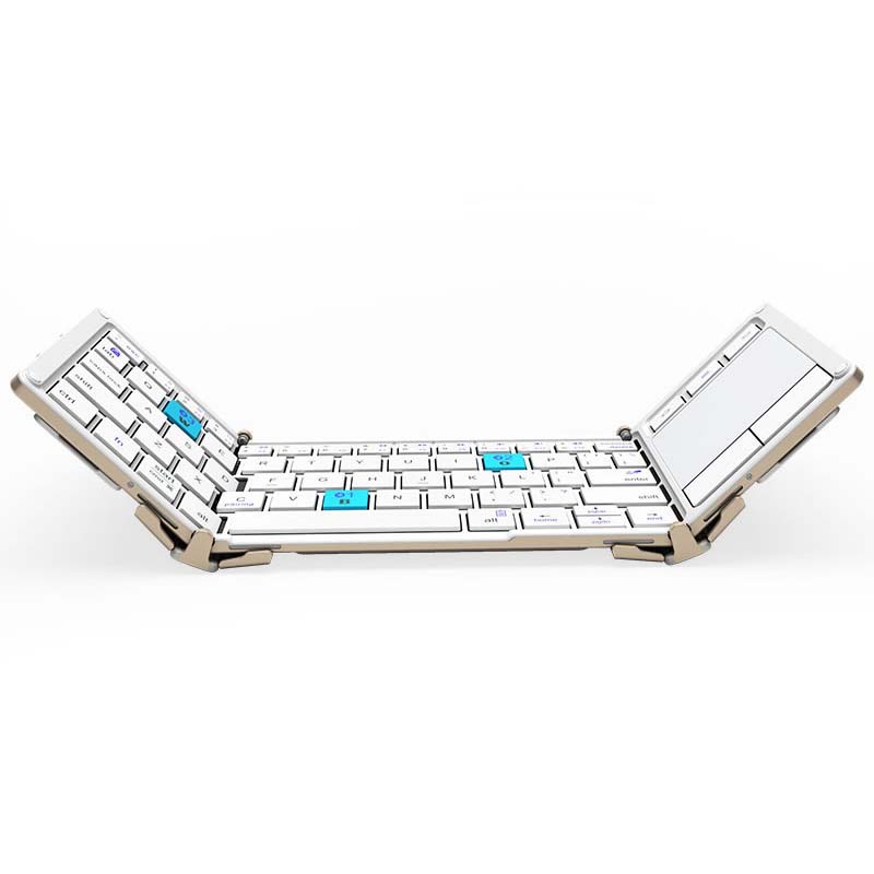 For Android Mobile phone three folding Bluetooth keyboard For Huawei flat panel universal wireless keyboard and mouse external